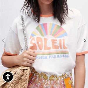 MAJE NWT 
FINAL SALE
Wide SUMMER screen-printed tee-shirt
$110.00 size 1